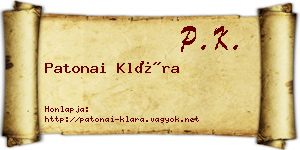 Patonai Klára névjegykártya